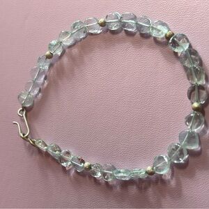 Hand Crafted Aquamarine & Silver Stardust Beads with Silver Clasp